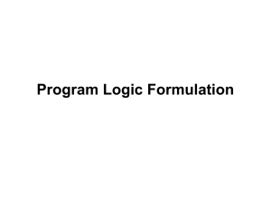 Program Logic Formulation