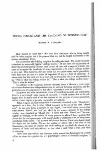 social forces and the teaching of business law