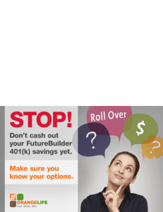 Don't cash out your FutureBuilder 401(k) savings yet. Make sure you