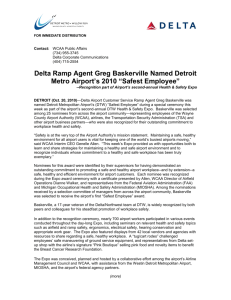 Delta Ramp Agent Greg Baskerville Named Detroit Metro Airport's