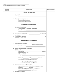 Political Participation Conventional Participation Unconventional