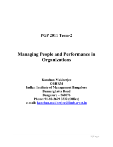 Managing People and Performance in Organizations
