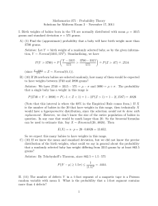 Mathematics 375 – Probability Theory Solutions for Midterm Exam 2