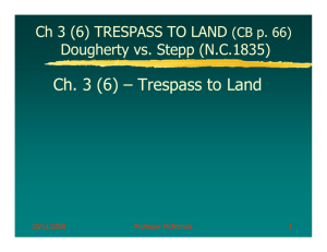 Ch. 3 (6) – Trespass to Land