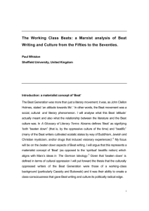The Working Class Beats: a Marxist analysis of Beat Writing and