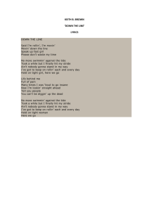 keith b. brown 'down the line' lyrics