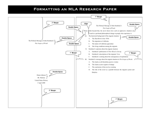 Formatting an MLA Research Paper