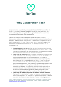 Why Corporation Tax?