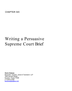 Writing a Persuasive Supreme Court Brief