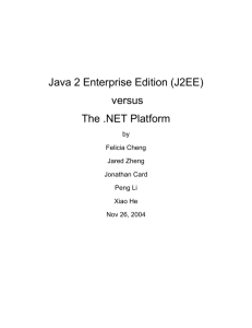 Java 2 Enterprise Edition (J2EE) versus The .NET Platform