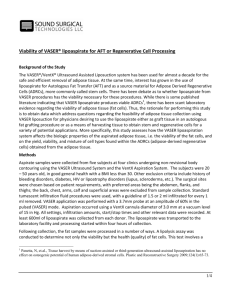 Viability of VASER® lipoaspirate for AFT or Regenerative Cell