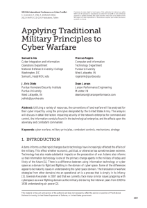 Samuel Liles et al. "Applying Traditional Military Principles to Cyber