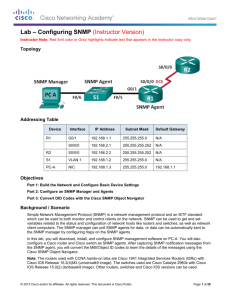 Lab – Configuring SNMP (Instructor Version)