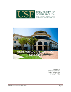 UNDERGRADUATE CATALOG 2011 - University of South Florida