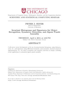 PETER J. OLVER Invariant Histograms and Signatures