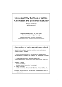 Contemporary theories of justice A compact and personal overview