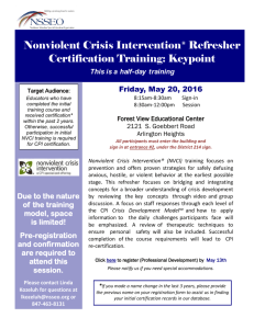Nonviolent Crisis Intervention® Refresher Certification Training