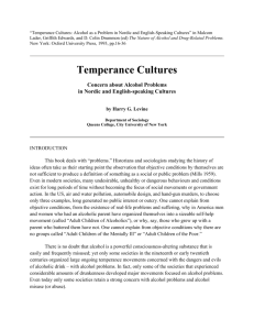 Temperance Cultures