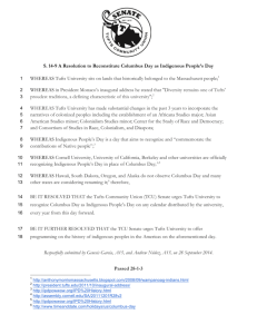 TCU Senate Resolution on Indigenous People's Day
