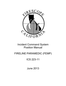 Incident Command System Position Manual FIRELINE PARAMEDIC
