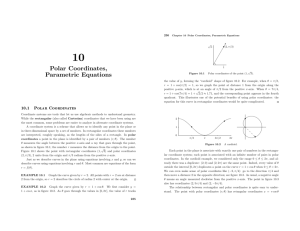 Polar Coordinates, Parametric Equations