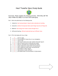 Heat Transfer Quiz Study Guide Answers