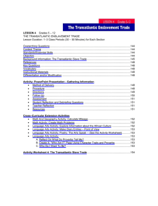 LESSON 4 Grades 5 – 12 THE TRANSATLANTIC ENSLAVEMENT