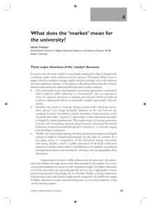 What does the 'market' mean for the university?