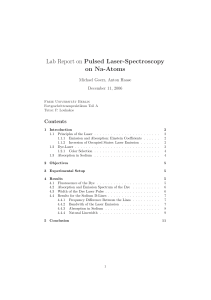 Lab report on Laser Spectroscopy