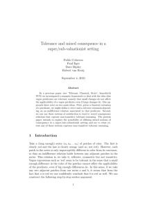 Tolerance and mixed consequence in a super/sub