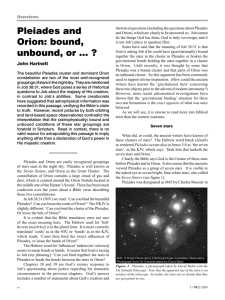 Pleiades and Orion: bound, unbound, or … ?