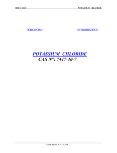 POTASSIUM CHLORIDE CAS N°: 7447-40-7