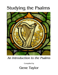 Studying The Psalms - Centerville Road Church of Christ