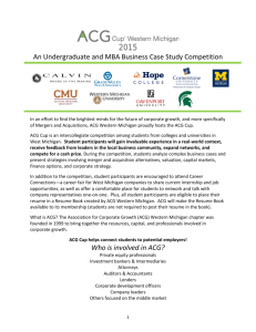 An Undergraduate and MBA Business Case Study Competition Who