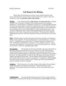 Lab Reports for Biology