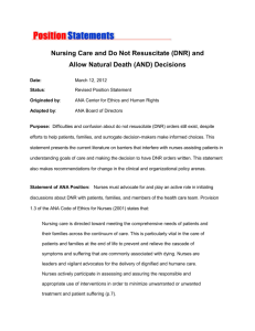 Nursing Care and DNR Decisions