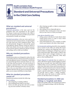 Standard and Universal Precautions in the Child Care Setting