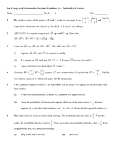Sec 4 Integrated Mathematics: Revision Worksheet (6) – Probability