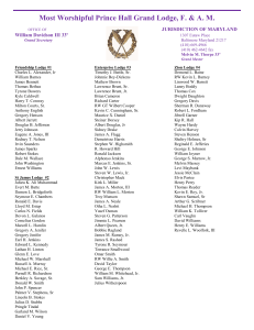 Membership Roster - Prince Hall Grand Lodge of Maryland
