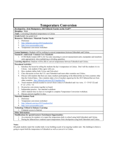 Temperature Conversion Lesson Plan