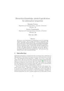 Hierarchical knowledge oriented specification for