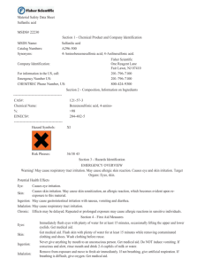 Material Safety Data Sheet Sulfanilic acid MSDS# 22230 Section 1