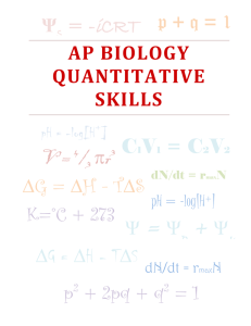 AP Biology Quantitative Skills - The Bronx High School of Science