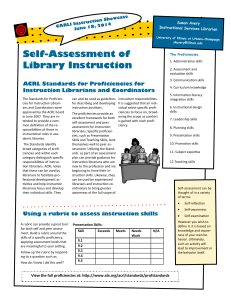 Self-Assessment of Library Instruction: ACRL Standards for