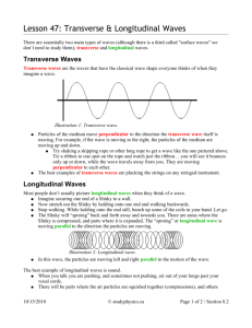 Lesson 47: Transverse & Longitudinal Waves