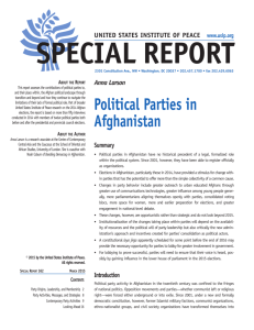 Political Parties in Afghanistan - United States Institute of Peace
