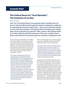 The Federal Reserve's "Dual Mandate": The Evolution of an Idea