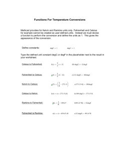 Functions For Temperature Conversions