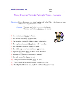 tense verbs irregular using past participle answers write revise simple studylib correct form