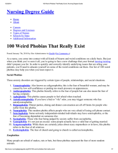 Nursing Degree Guide 100 Weird Phobias That Really Exist